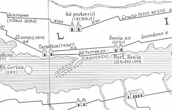 A segment of Peutinger's map