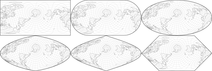 map projection transitions