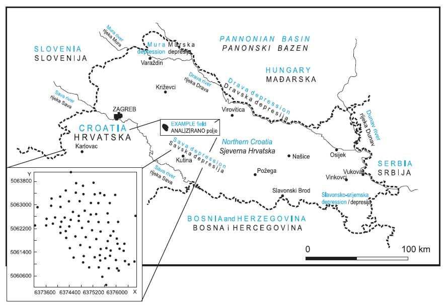 Local map and distribution of porosity samples