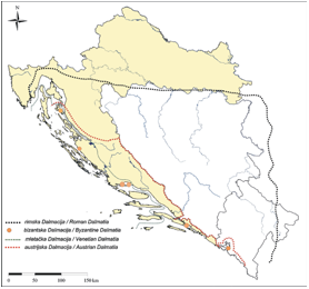 Changes of territorial range of Dalmatia throughout history